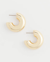 Chico's - Gold Puff Hoop Earrings