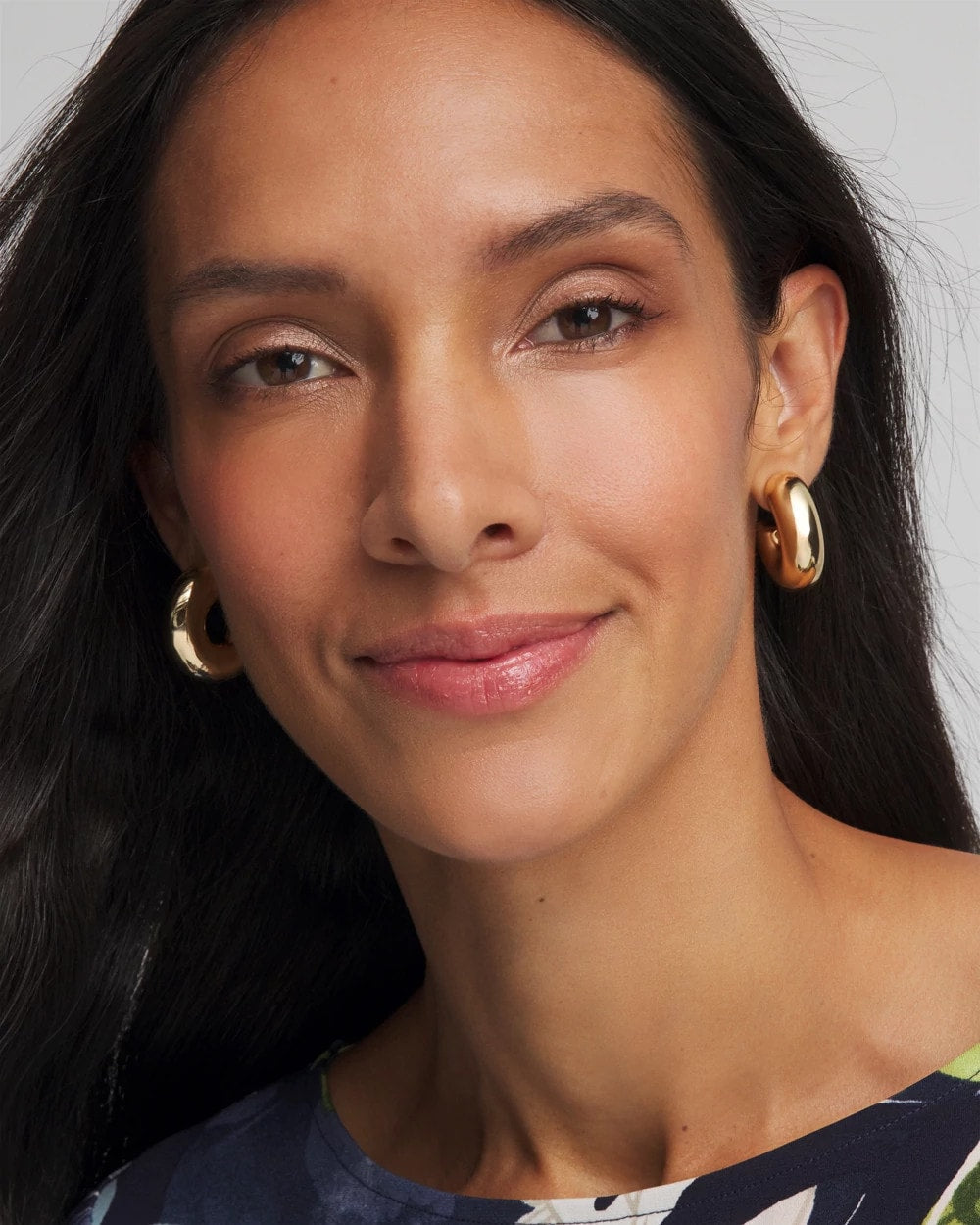 Chico's - Gold Puff Hoop Earrings