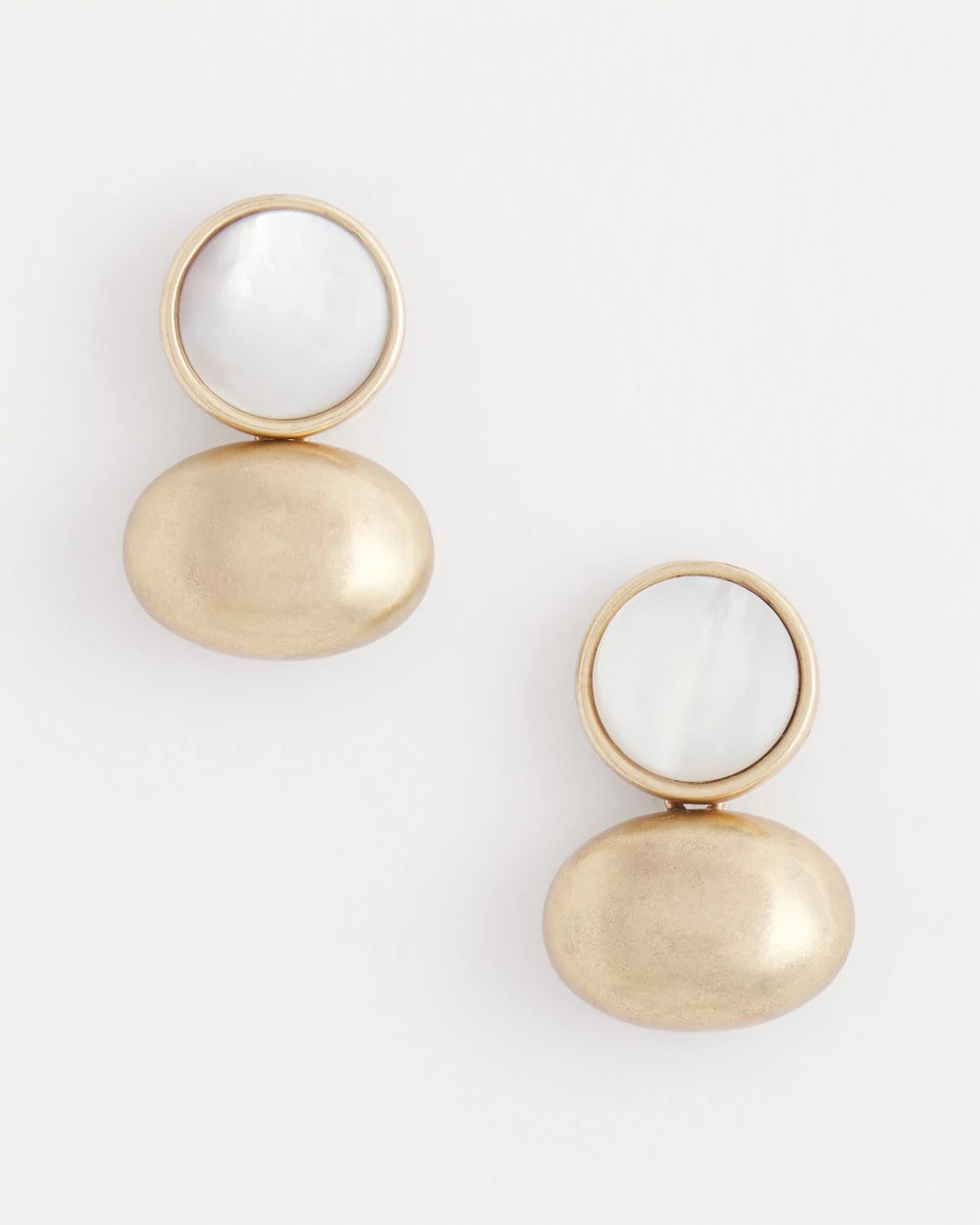 Chico's - White & Gold Mini Stud Earrings