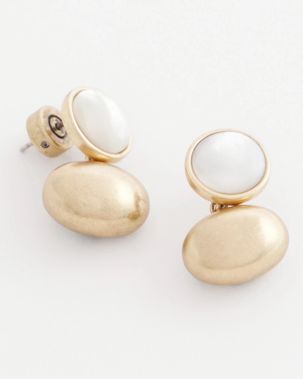 Chico's - White & Gold Mini Stud Earrings