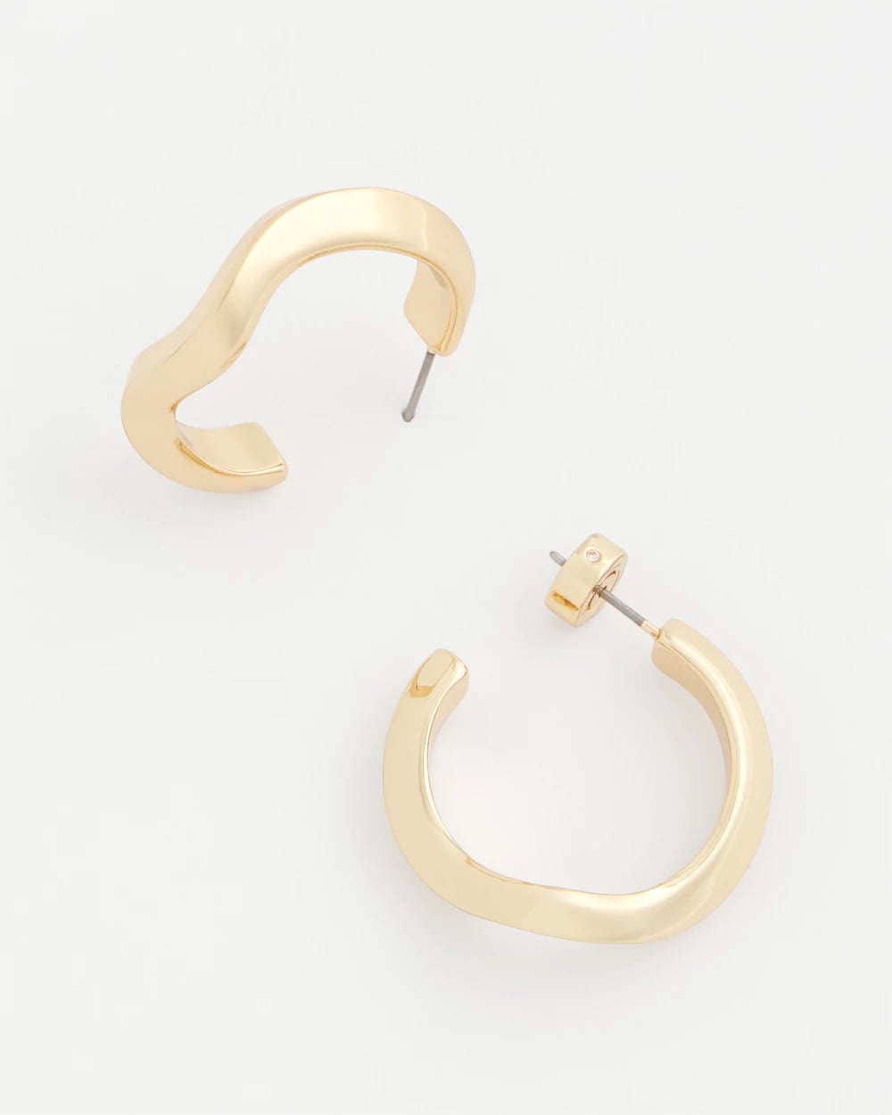 Chico's - Gold Wavy Hoop Earrings