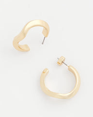 Chico's - Gold Wavy Hoop Earrings