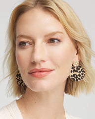 Chico's - Round Haircalf Earrings