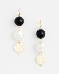 Chico's - Linear Gold Pearl Earrings