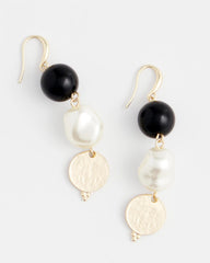 Chico's - Linear Gold Pearl Earrings