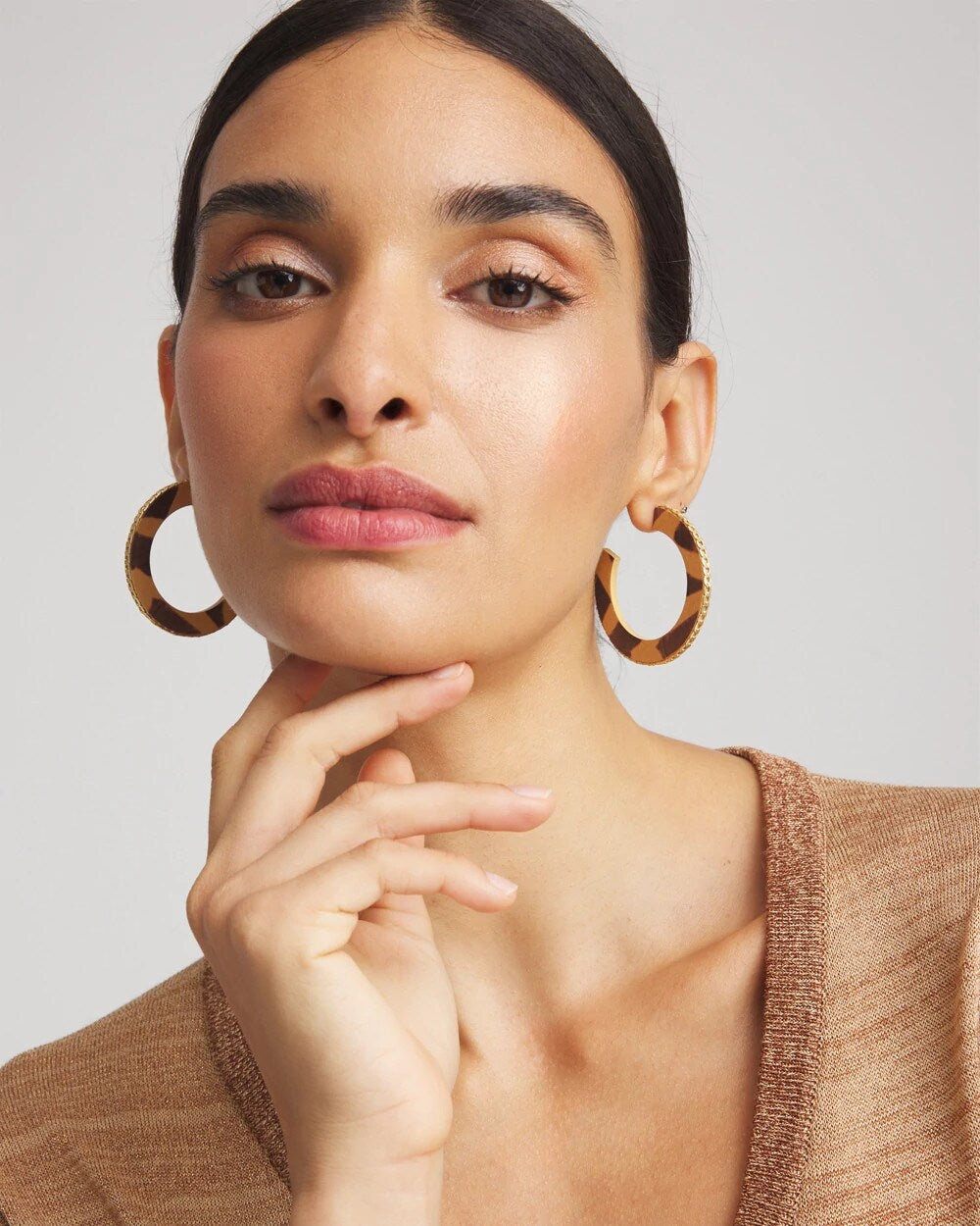 Chico's - Animal Wood Hoop Earrings