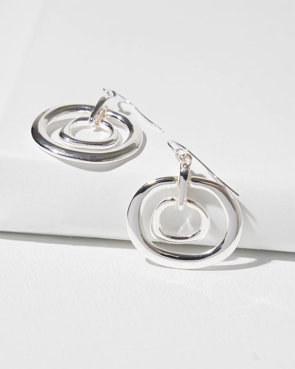 Chico's - Silver Tone Drop Pendant Earrings
