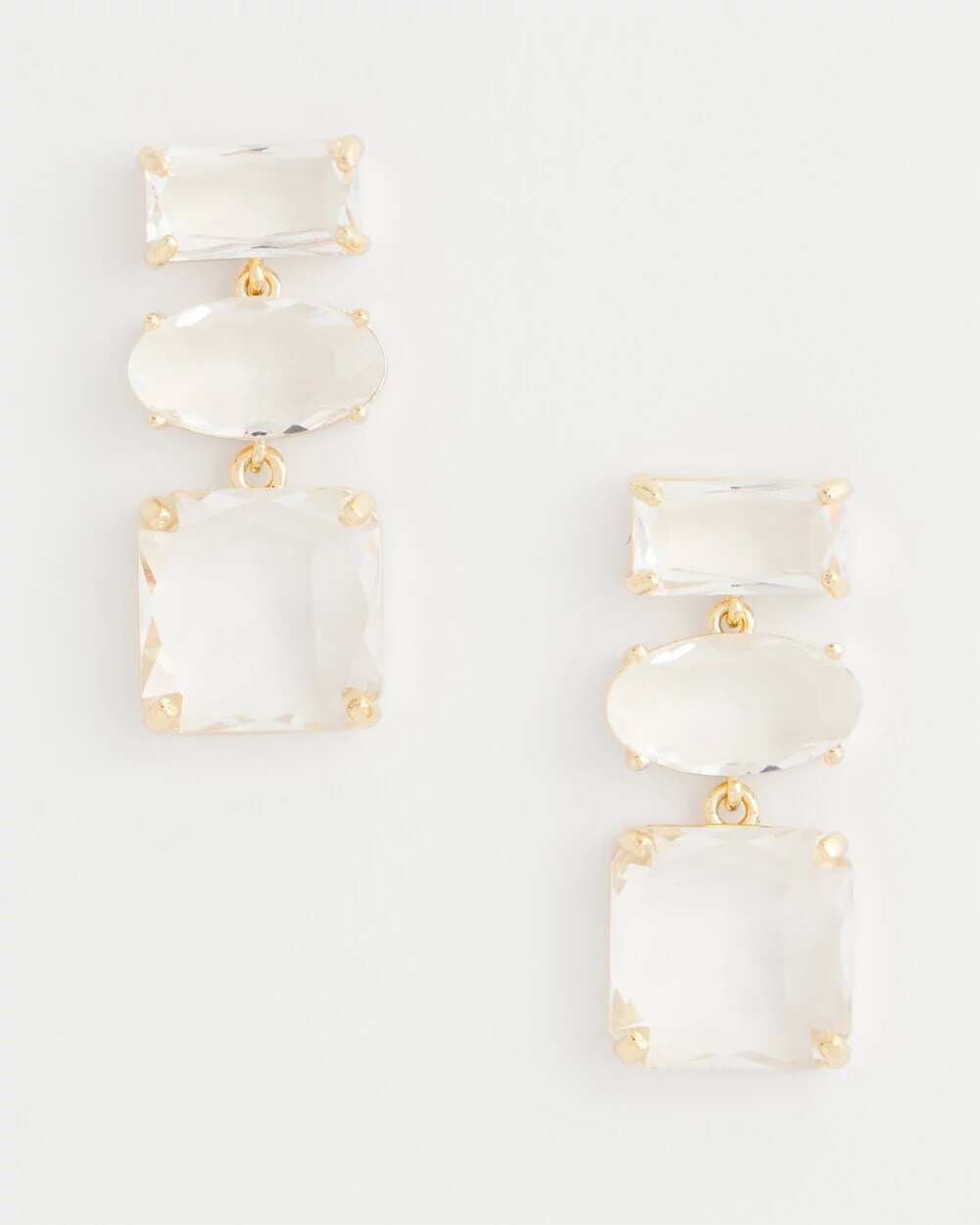 Chico's - Neutral Faceted Drop Earrings
