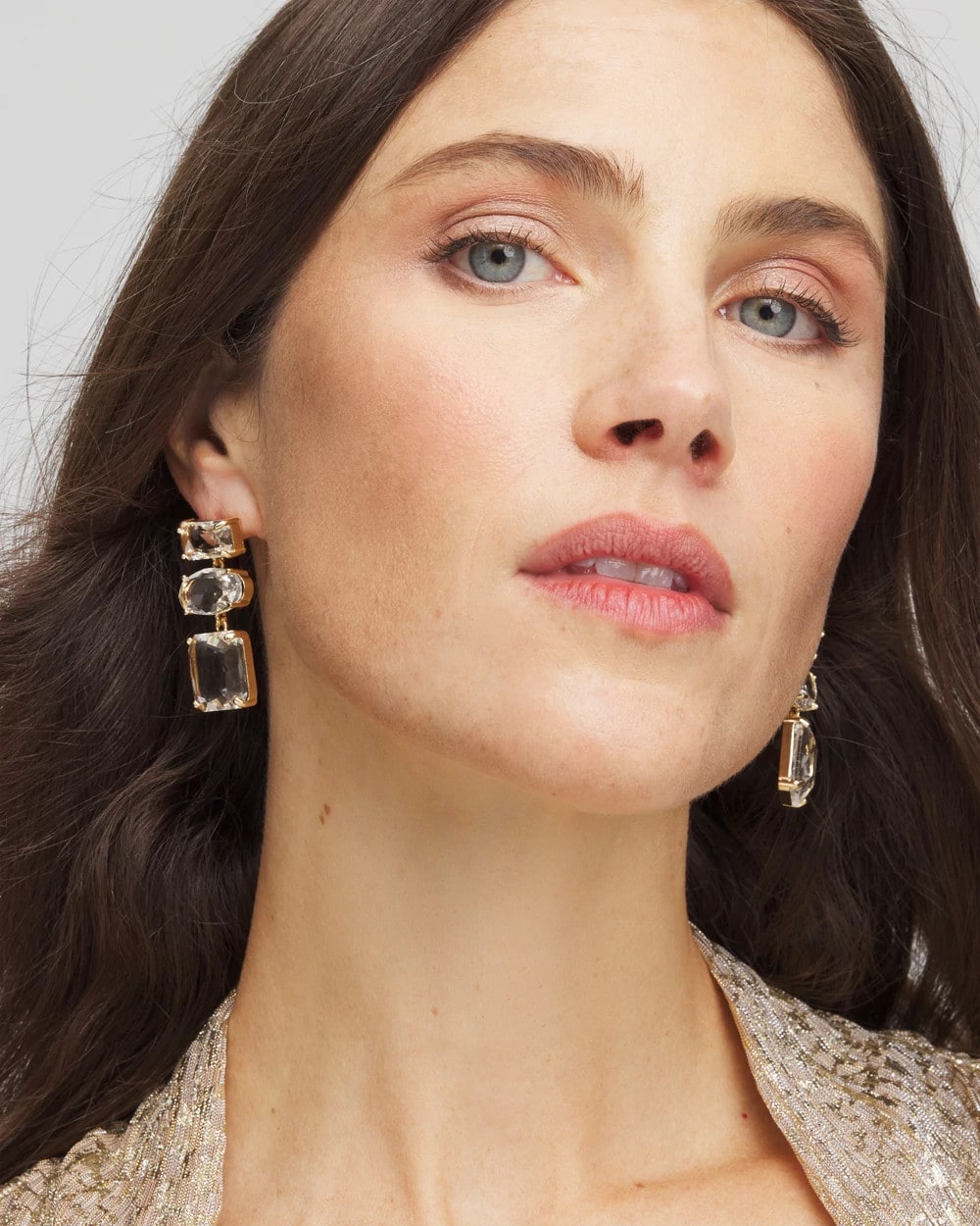 Chico's - Neutral Faceted Drop Earrings