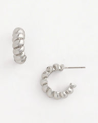 Chico's - No Droop® Silvertone Twisted Hoop Earrings