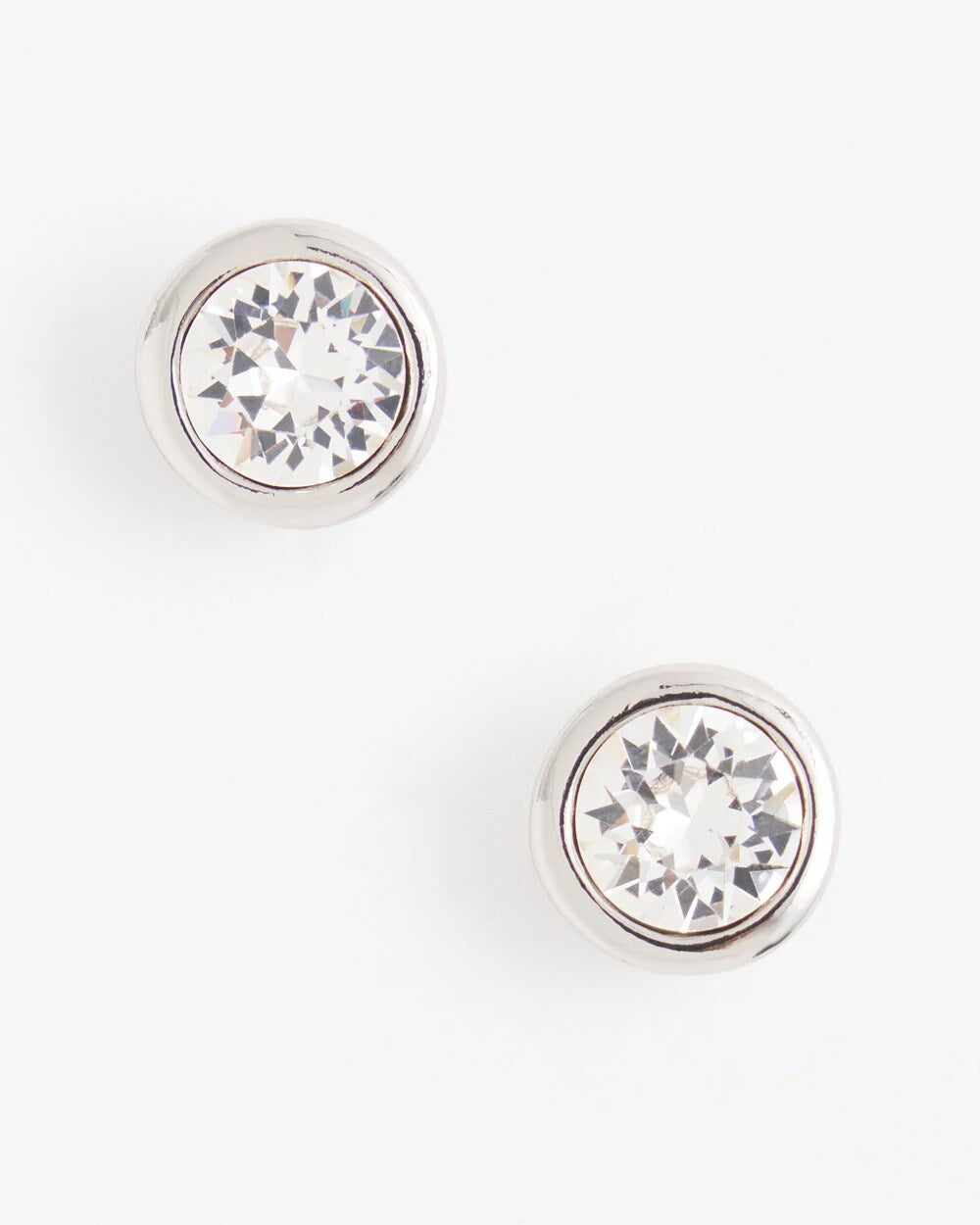 Chico's - Silver Tone Crystal Stud Earrings