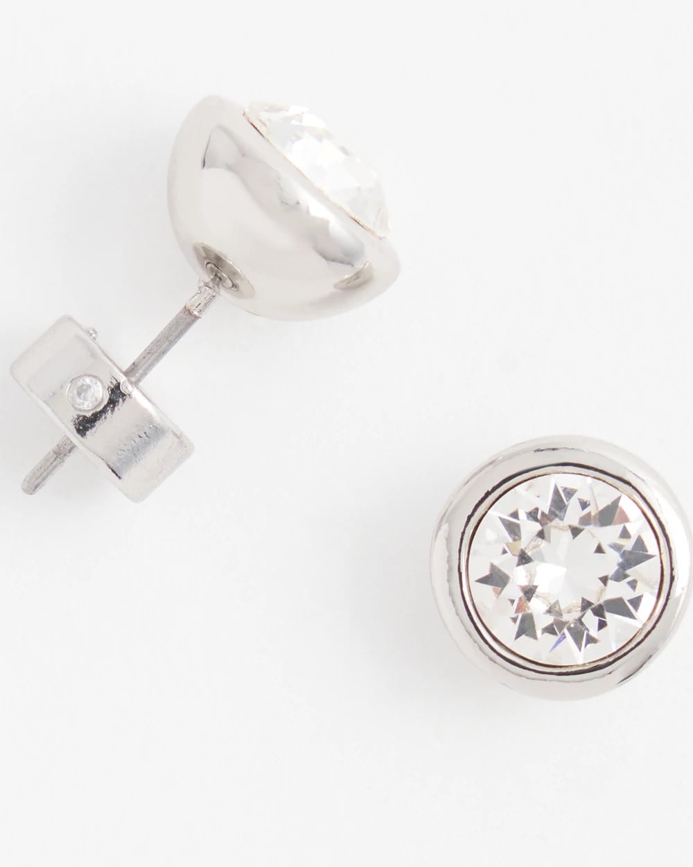 Chico's - Silver Tone Crystal Stud Earrings