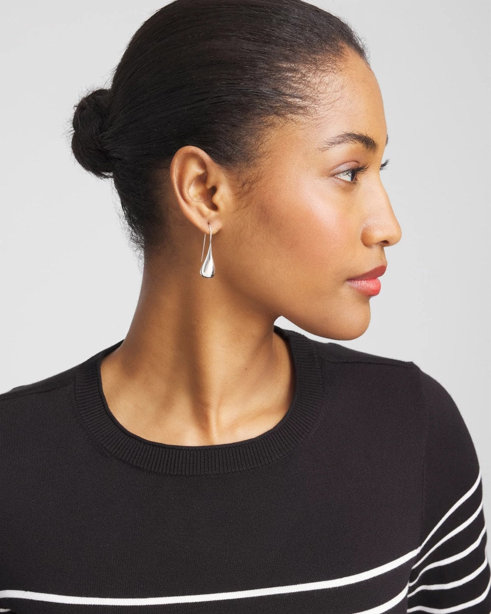 Chico's - No Droop™ Silver Tone Teardrop Threader Earrings