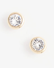 Chico's - Gold Tone Crystal Stud Earrings