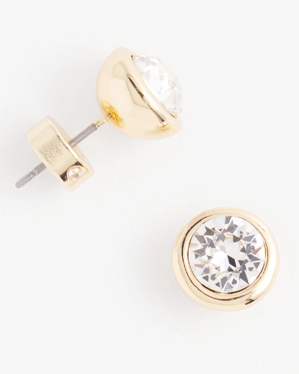Chico's - Gold Tone Crystal Stud Earrings