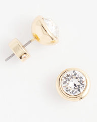 Chico's - Gold Tone Crystal Stud Earrings