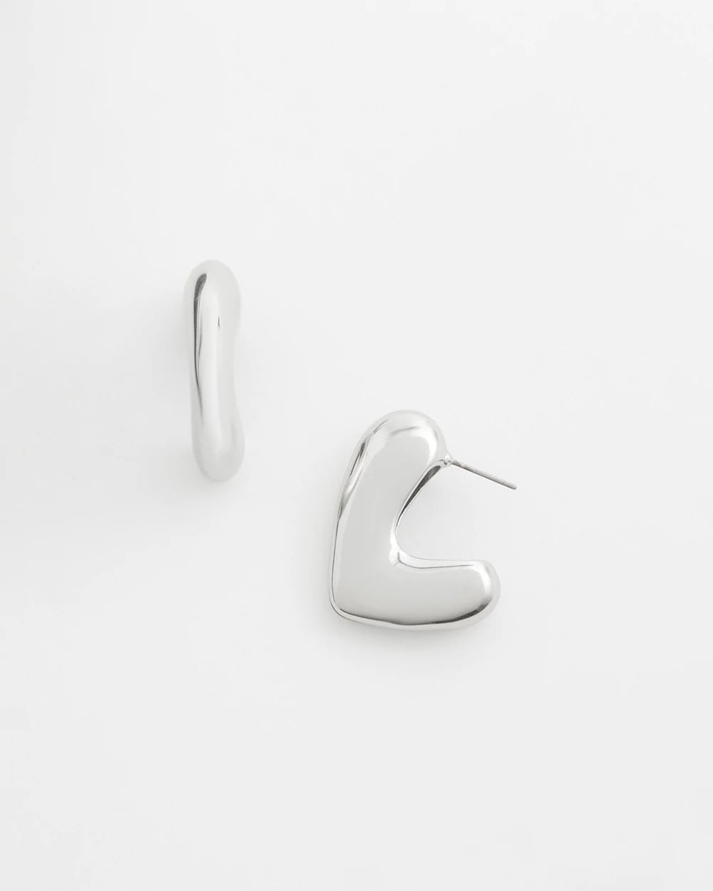 Chico's - No Droop® Silver Tone Mini Hoops