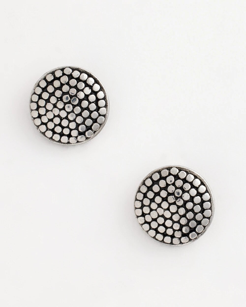 Chico's - No Droop® Round Silvertone Stud Earrings