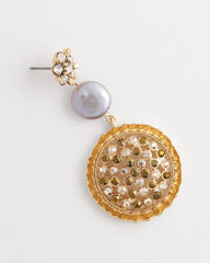 Chico's - Gold Medallion Drop Earrings