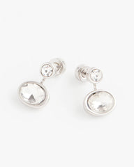 Chico's - Silvertone Bezel Stud Earrings