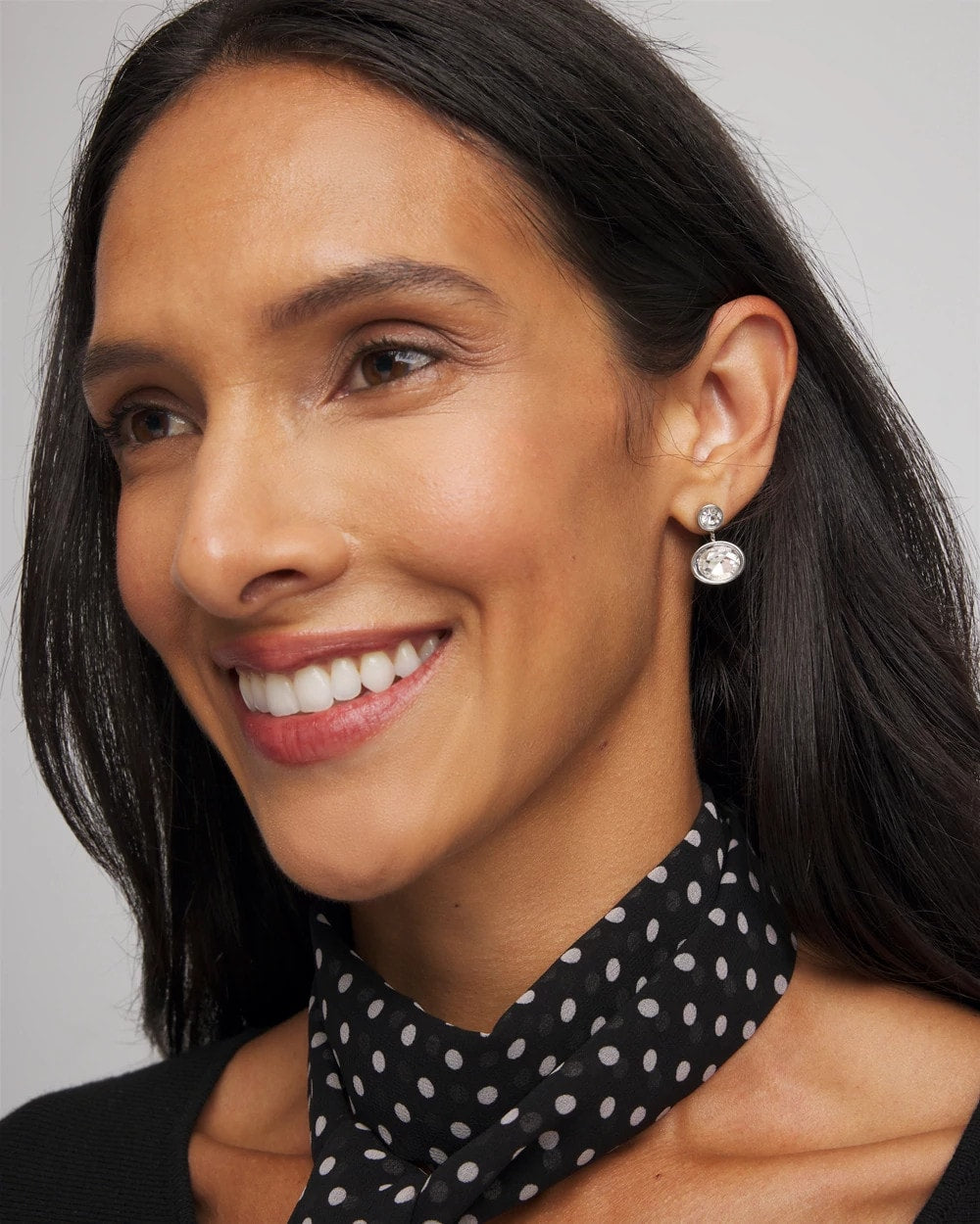 Chico's - Silvertone Bezel Stud Earrings
