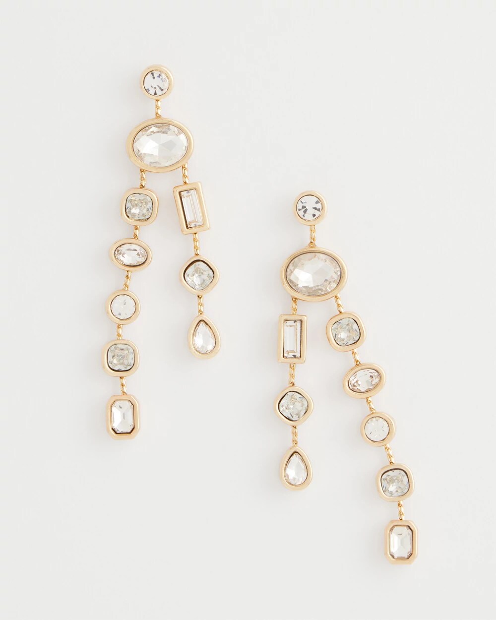 Chico's - Bezel Set Linear Goldtone Earrings
