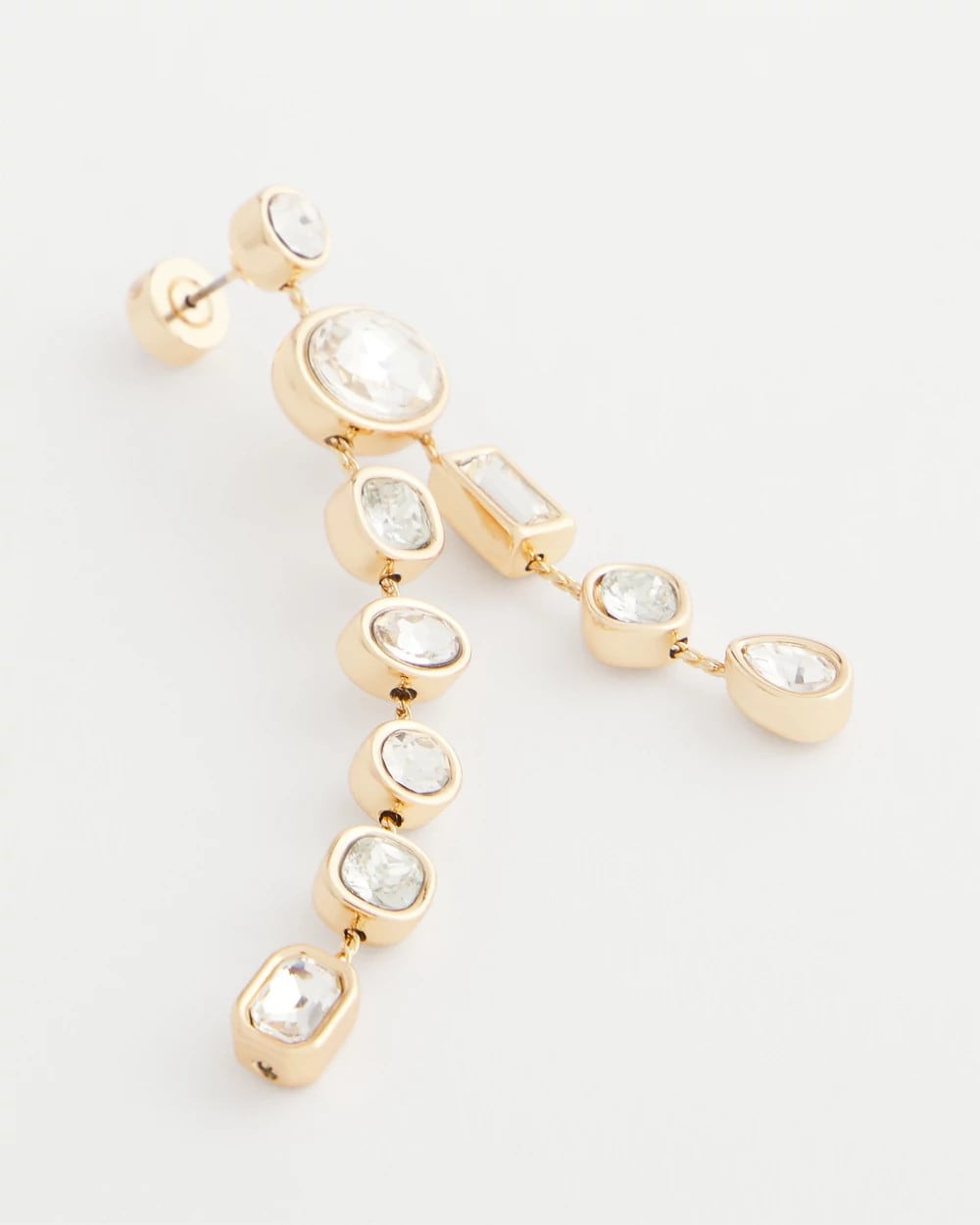 Chico's - Bezel Set Linear Goldtone Earrings