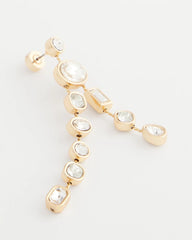 Chico's - Bezel Set Linear Goldtone Earrings