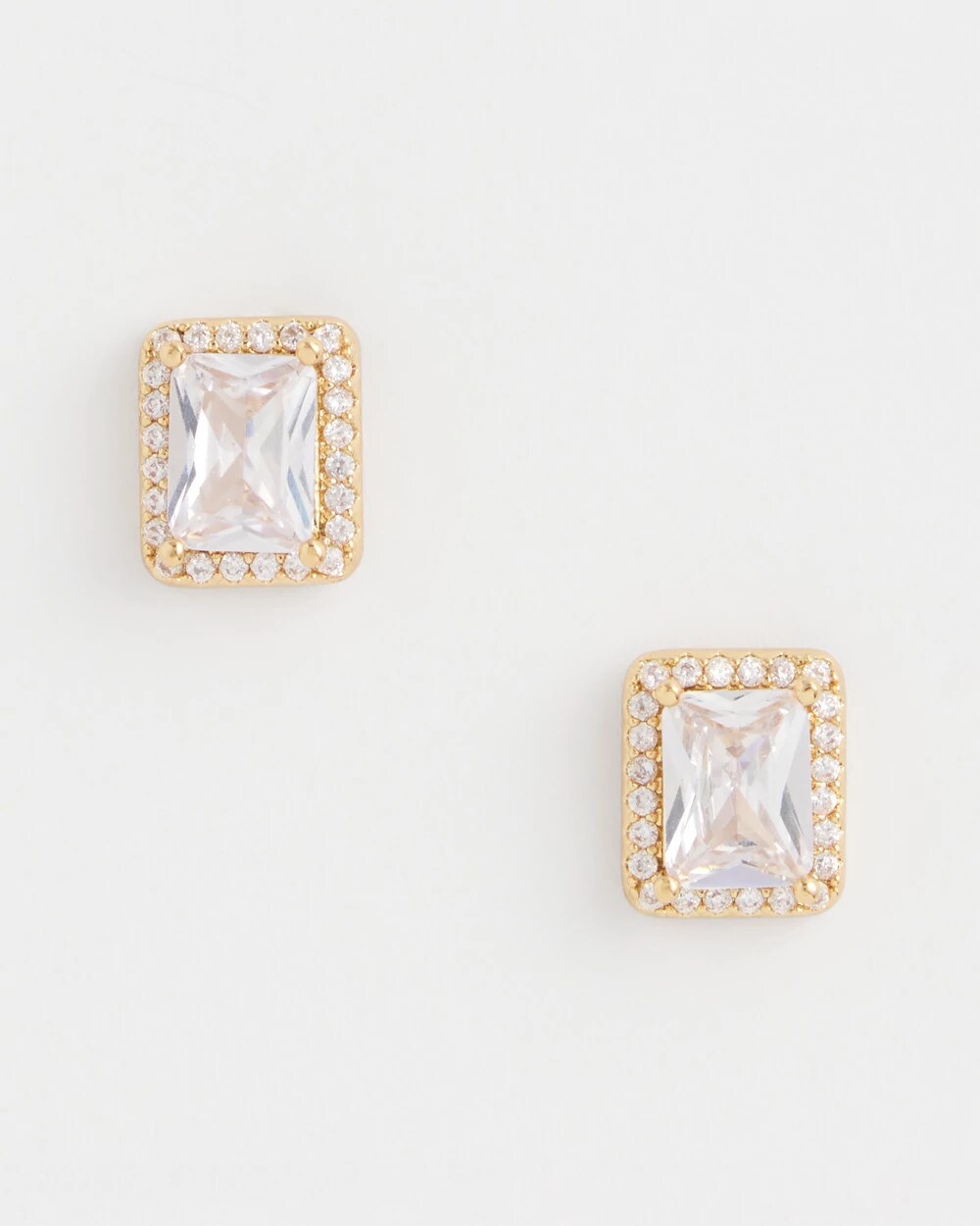 Chico's - Gold Emerald Cut Stud Earrings