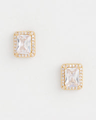 Chico's - Gold Emerald Cut Stud Earrings