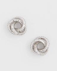 Chico's - Silvertone Twisted Stud Earrings