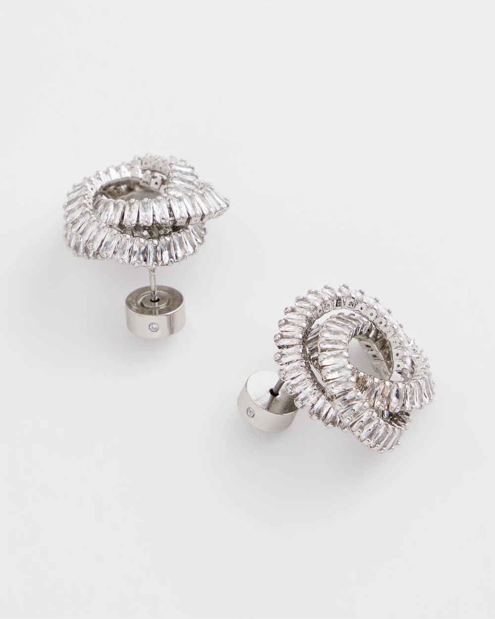 Chico's - Silvertone Twisted Stud Earrings