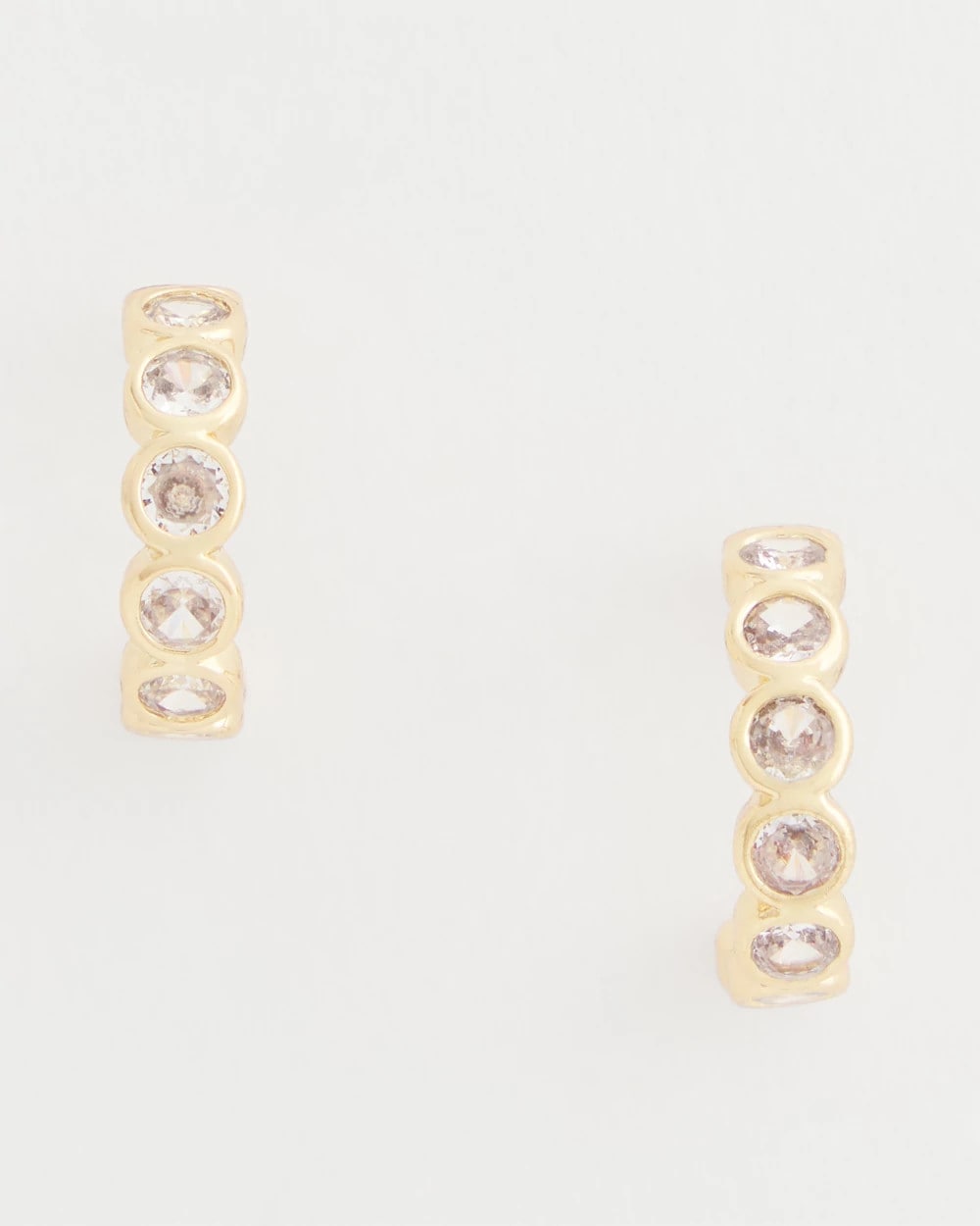 Chico's - Goldtone Crystal Mini Hoop Earrings