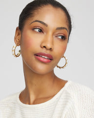 Chico's - No Droop® Faux Pearl Hoop Earrings