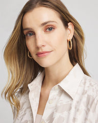 Chico's - No Droop® Golden Beaded Hoop Earrings