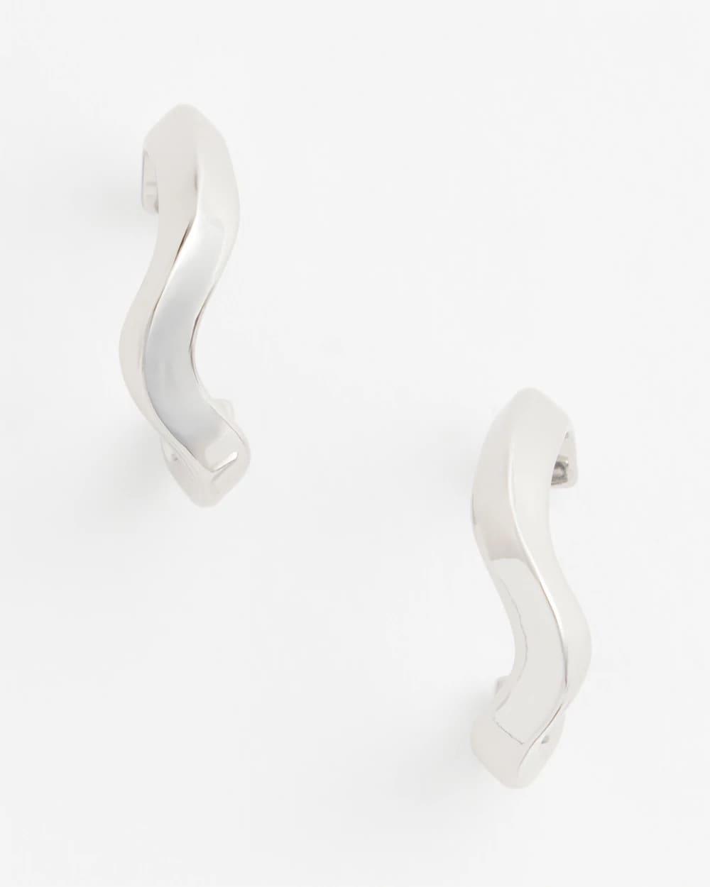 Chico's - Silver Wavy Hoop Earrings