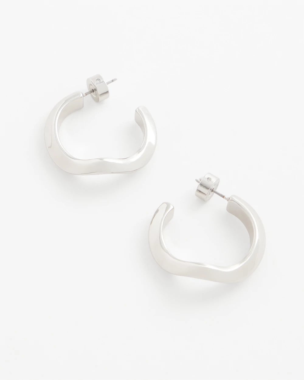 Chico's - Silver Wavy Hoop Earrings