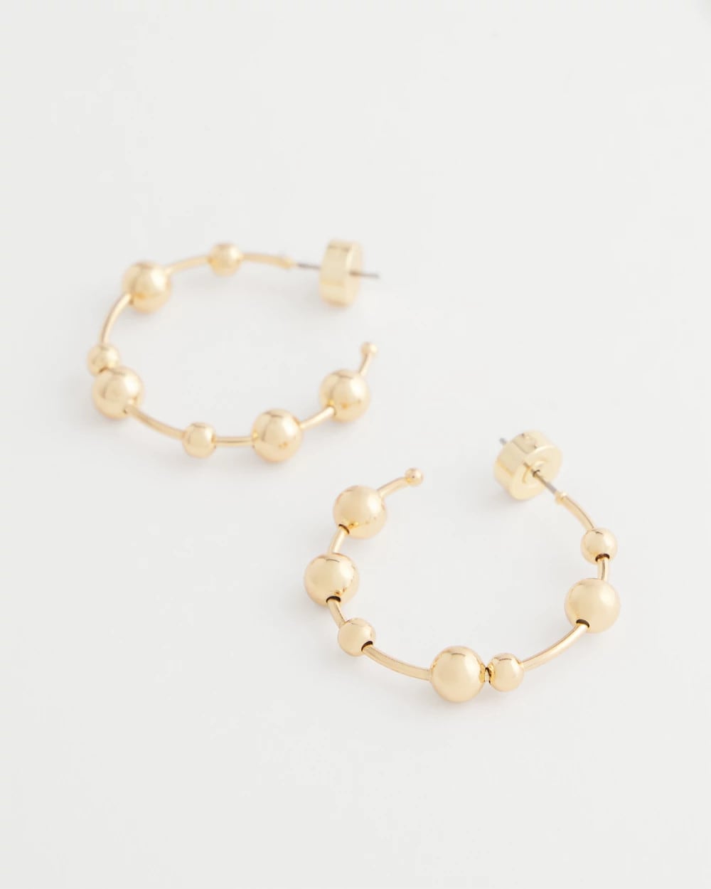 Chico's - Goldtone Beaded Hoop Earrings