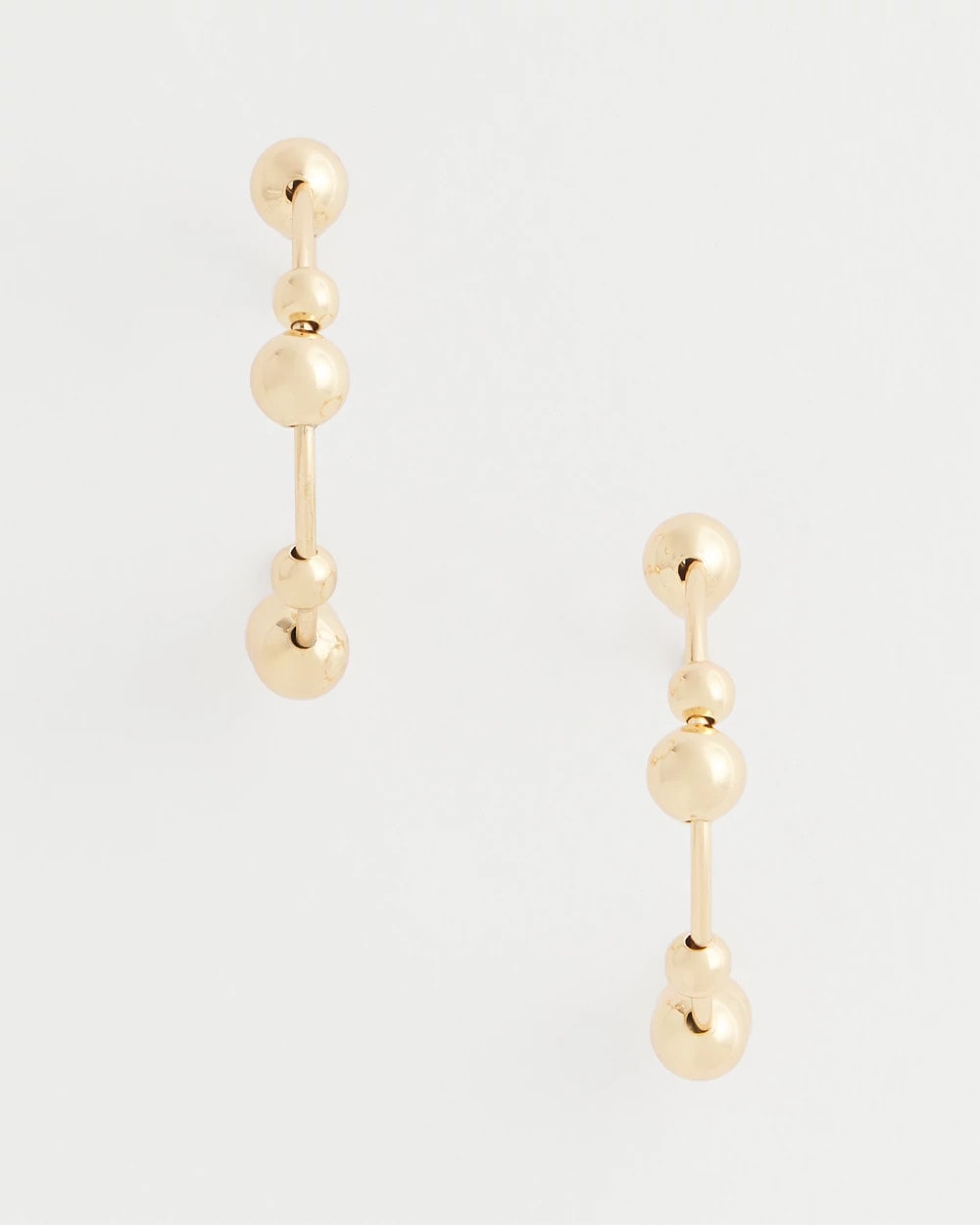 Chico's - Goldtone Beaded Hoop Earrings