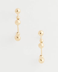 Chico's - Goldtone Beaded Hoop Earrings