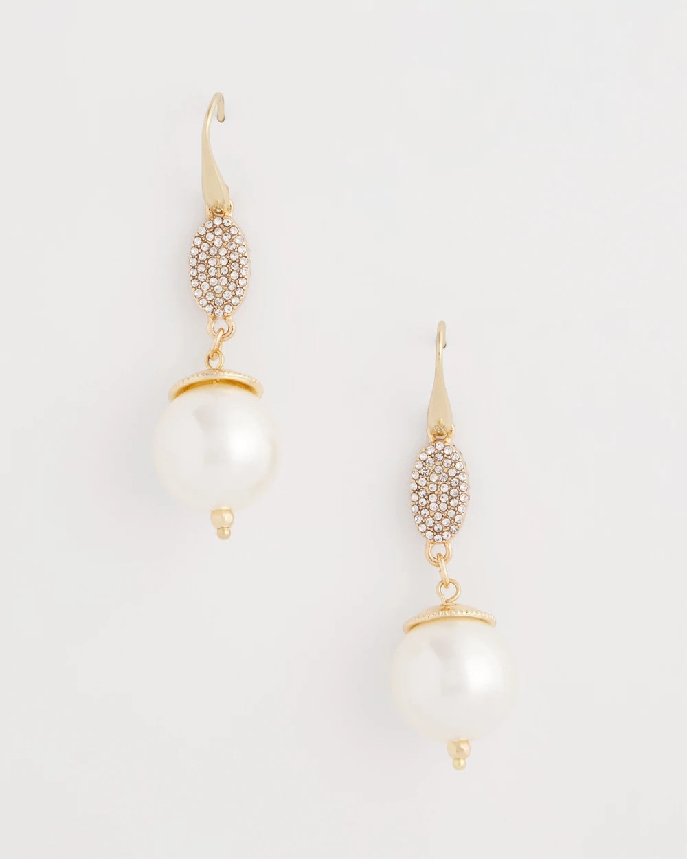 Chico's - Faux Pearl and Pave Drop Earrings