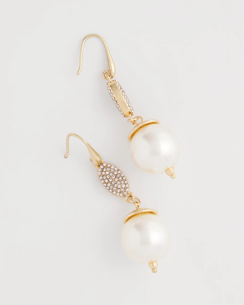 Chico's - Faux Pearl and Pave Drop Earrings