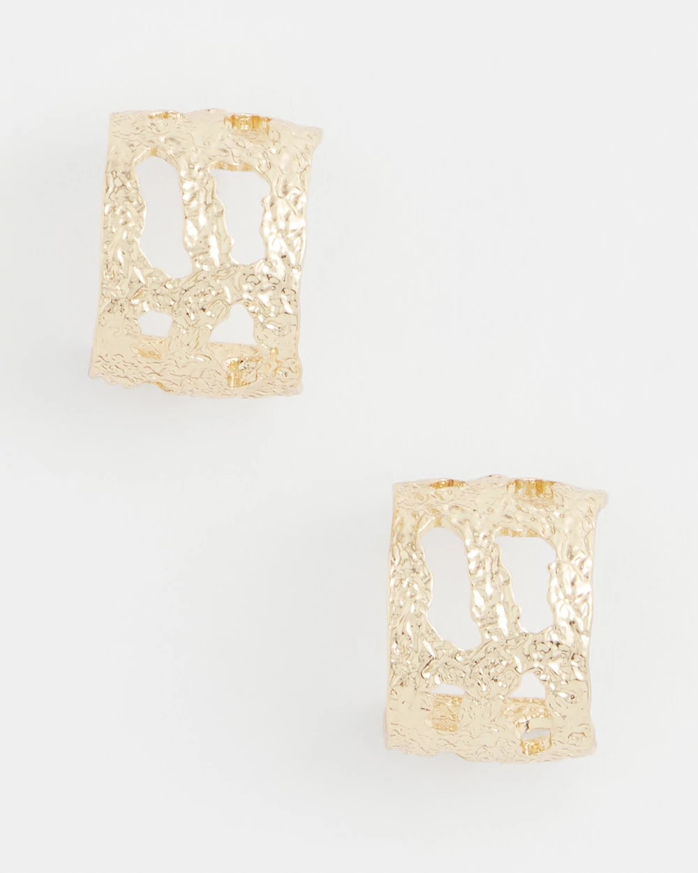 Chico's - No Droop® Cutout Goldtone Hoop Earrings