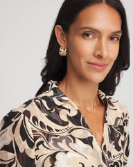 Chico's - No Droop® Cutout Goldtone Hoop Earrings