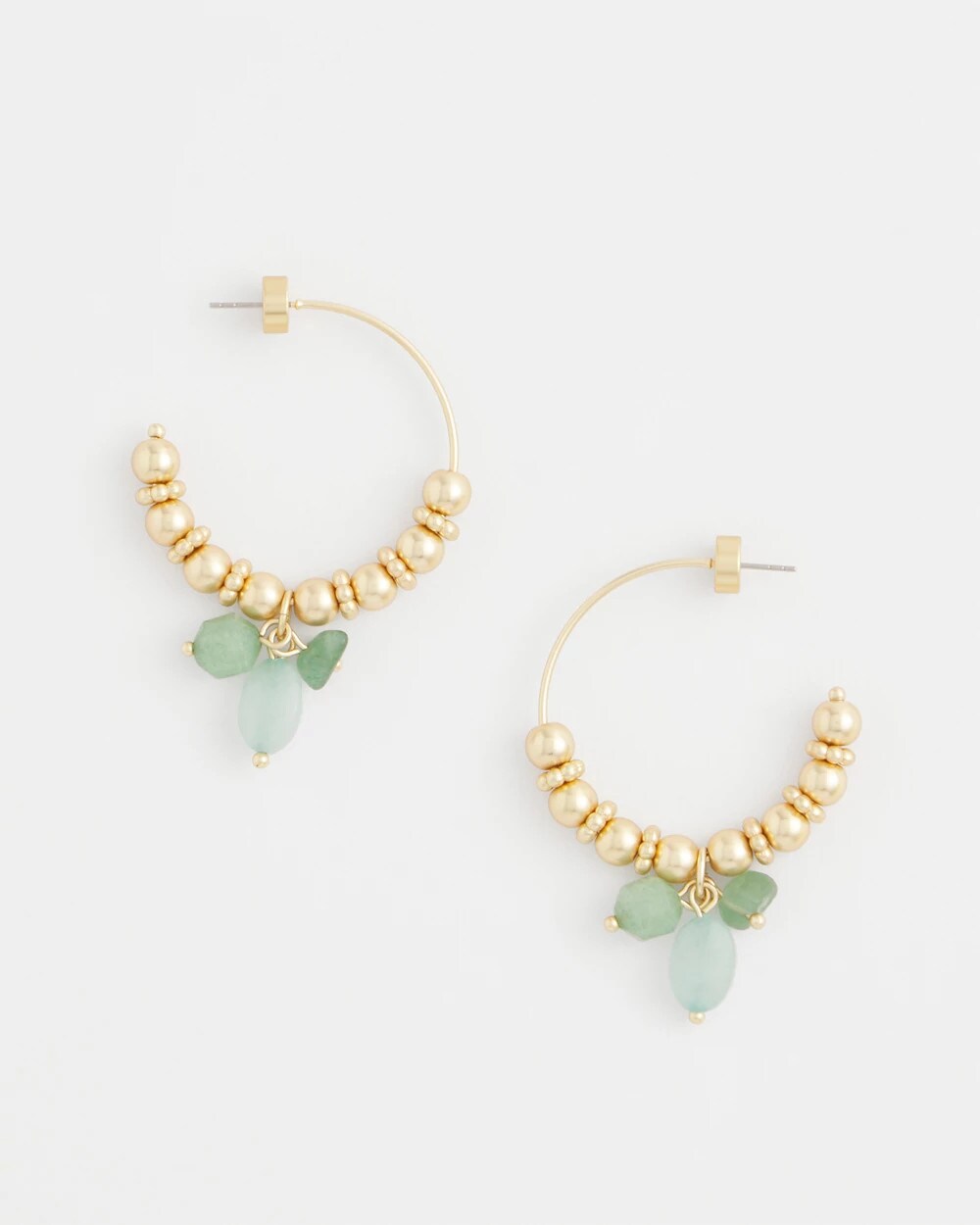 Chico's - No Droop® Gem Beaded Hoop Earrings