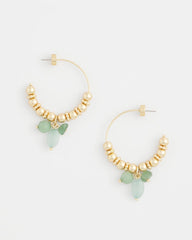 Chico's - No Droop® Gem Beaded Hoop Earrings