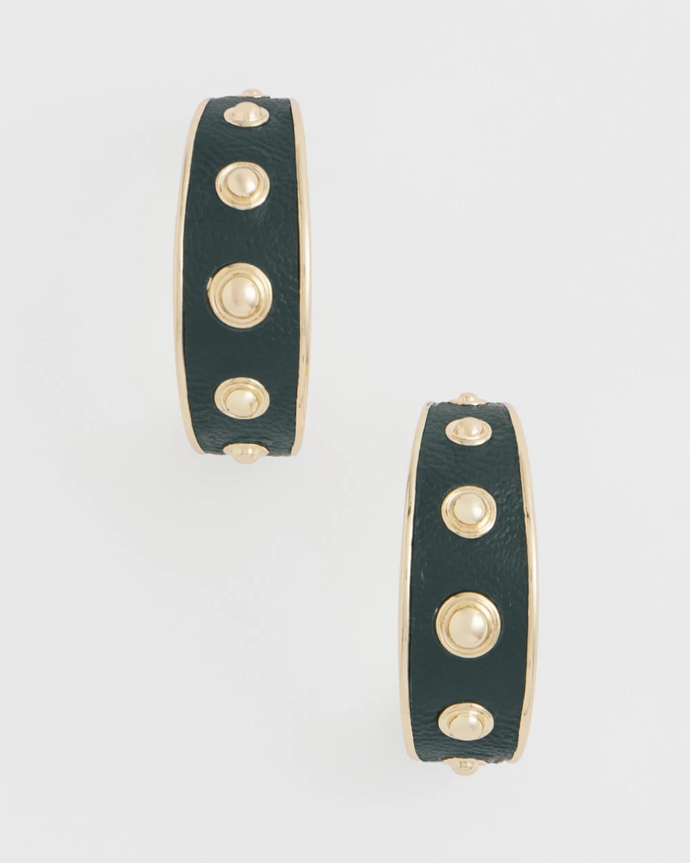 Chico's - No Droop® Green & Gold Hoop Earrings