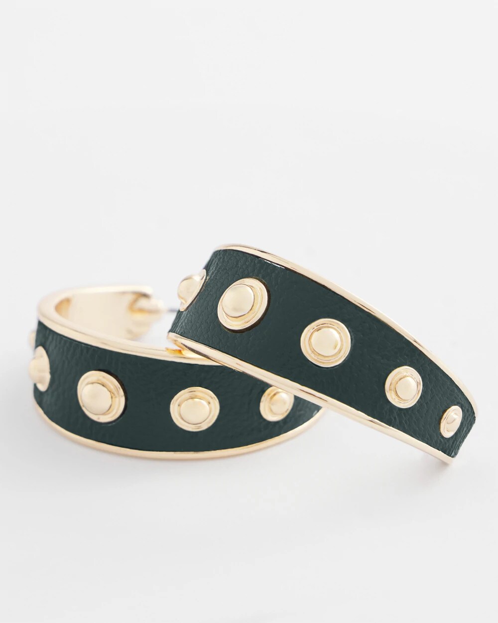 Chico's - No Droop® Green & Gold Hoop Earrings