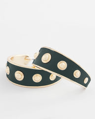 Chico's - No Droop® Green & Gold Hoop Earrings