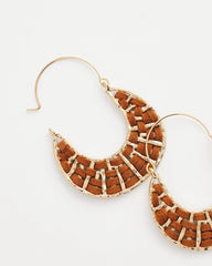 Chico's - Leather Half-Moon Hoop Earrings
